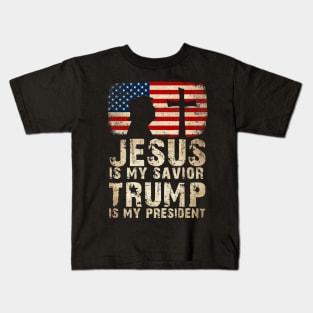 Jesus Is My Savior Trump Is My President Kids T-Shirt